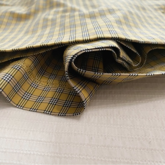 ARITZIA SUNDAY BEST HEATHER YELLOW PLAID BUTTON FRONT SHORTS SKORT - Picture 11 of 12